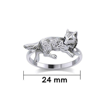 Celtic Wolf Silver Ring TRI2276 - Jewelry